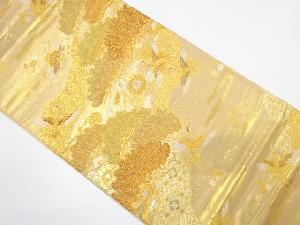 翔鶴に松・ヱ霞模様織り出し 袋帯